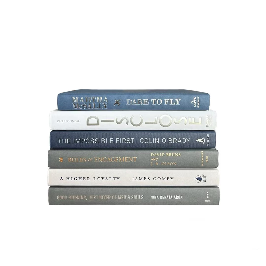 Blue and Gray Books, Decorative Books, Staging Books, Coastal Books, Beach Books for Decor, Neutr... | Etsy (US)