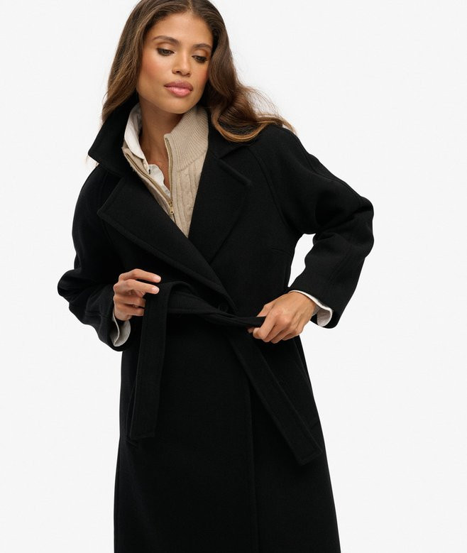 Relaxed Long Wool Blend Coat | Superdry (UK)
