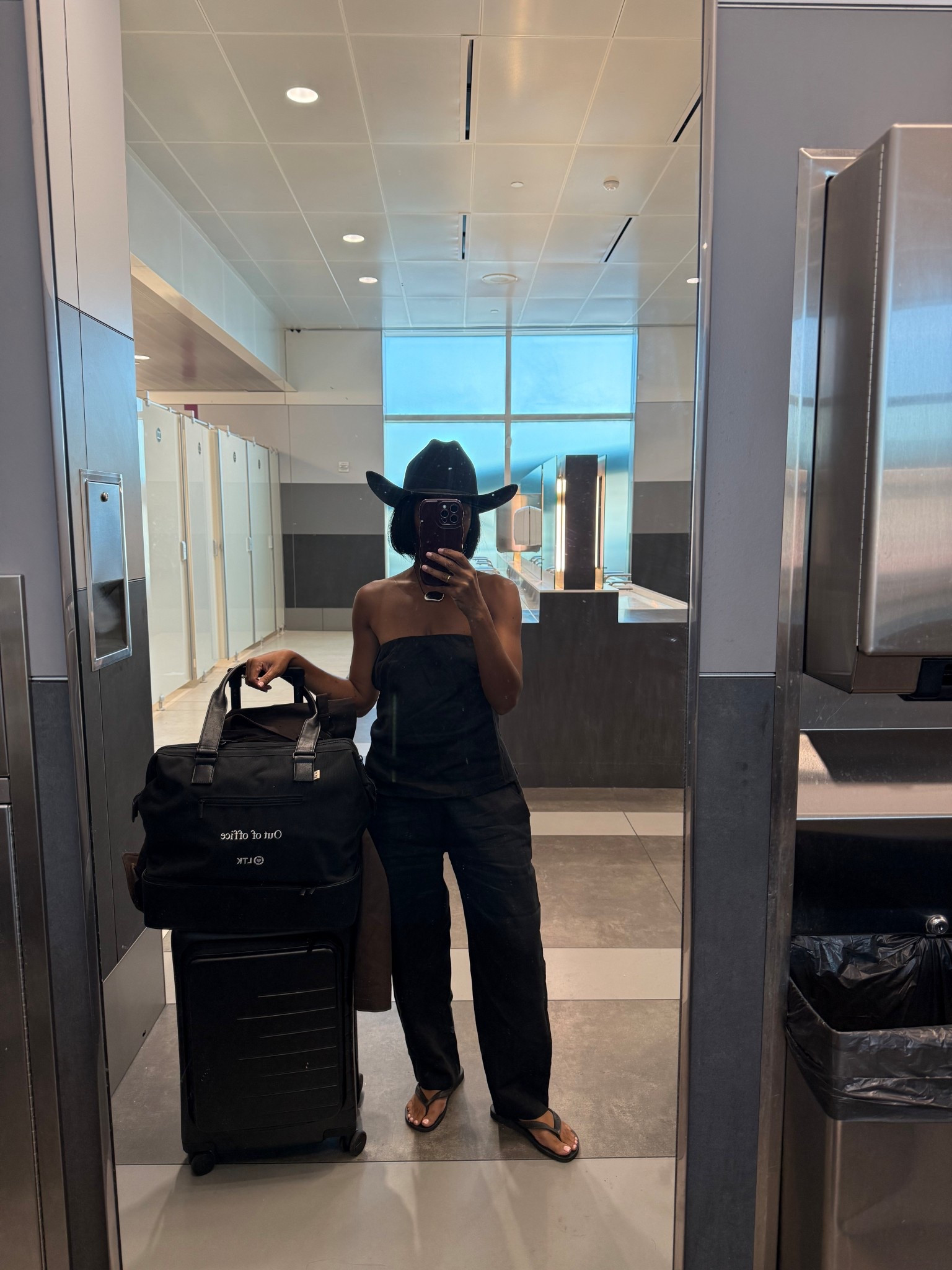 Travel outfit for LTKcon - luggage, suitcase, cowboy hat, linen set

#LTKCon #LTKTravel