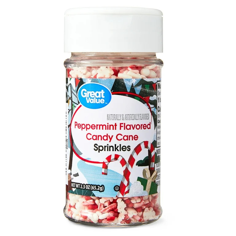 Great Value Peppermint Flavored Candy Cane Sprinkles, 2.3 oz - Walmart.com | Walmart (US)