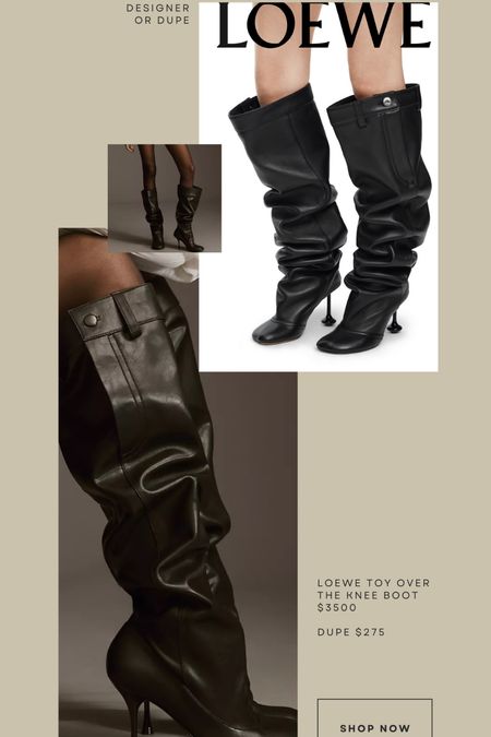 Designer or dupe….the Loewe Toy Over the knee boot is the perfect, interesting boot but there’s a similar version for less than $300

#LTKshoecrush
