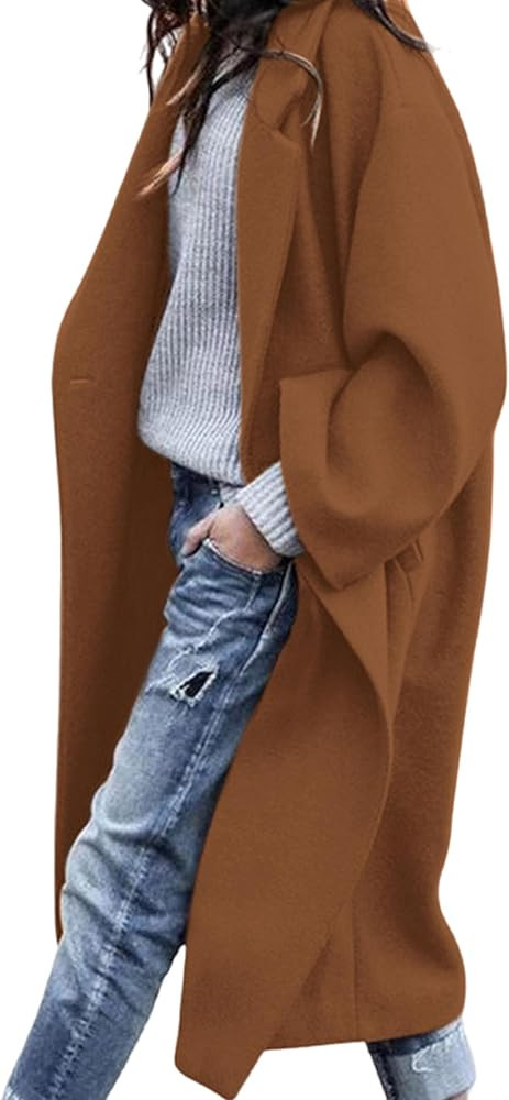 PRETTYGARDEN Womens Winter Coats 2025 Trendy Long Sleeve Notch Lapel Button Long Jackets Casual O... | Amazon (US)