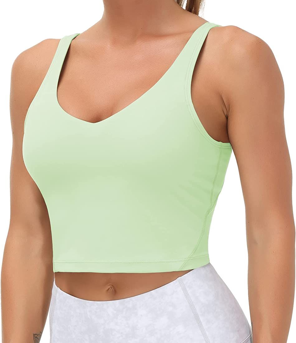 THE GYM PEOPLE Womens' Sports Bra Longline Wirefree Padded with Medium Support | Amazon (US)