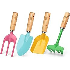 Beach Toy Scoop Sand Spade, Kids Small Garden Tool Set Toy, Rake, Spade, Hoe and Leaf Rake, Beach... | Amazon (US)