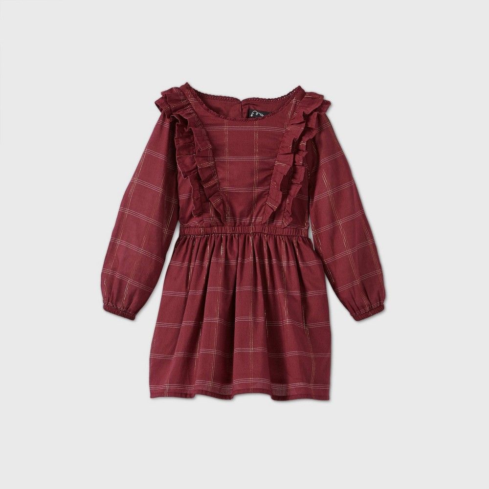Toddler Girls' Shine Plaid Long Sleeve Dress - art class™ | Target
