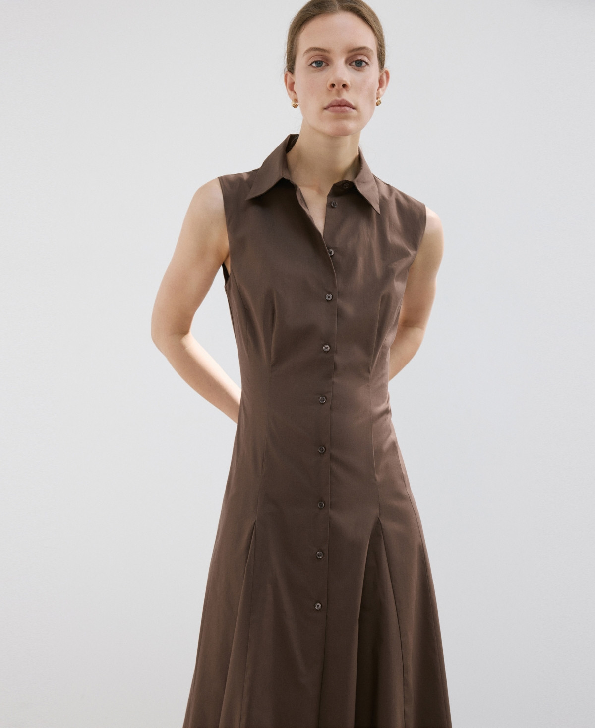 Mango Women's Lyocell Shirt Dress - Brown | Macy's