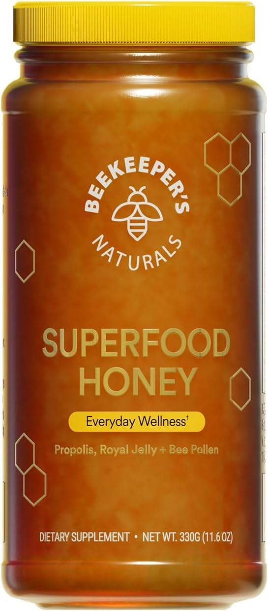 Beekeeper's Naturals Superfood Honey w/ Royal Jelly, Bee Pollen, 11.6 oz | Amazon (US)