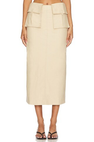 Camila Coelho Rousseau Midi Skirt in Sand from Revolve.com | Revolve Clothing (Global)