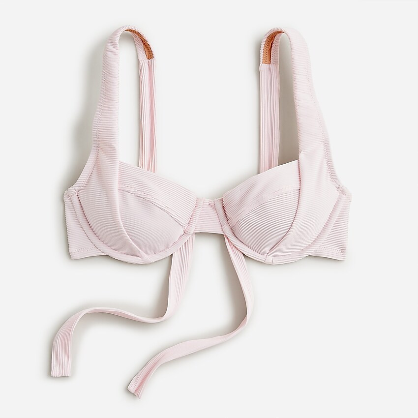 Ribbed cross-back underwire bikini top | J. Crew US