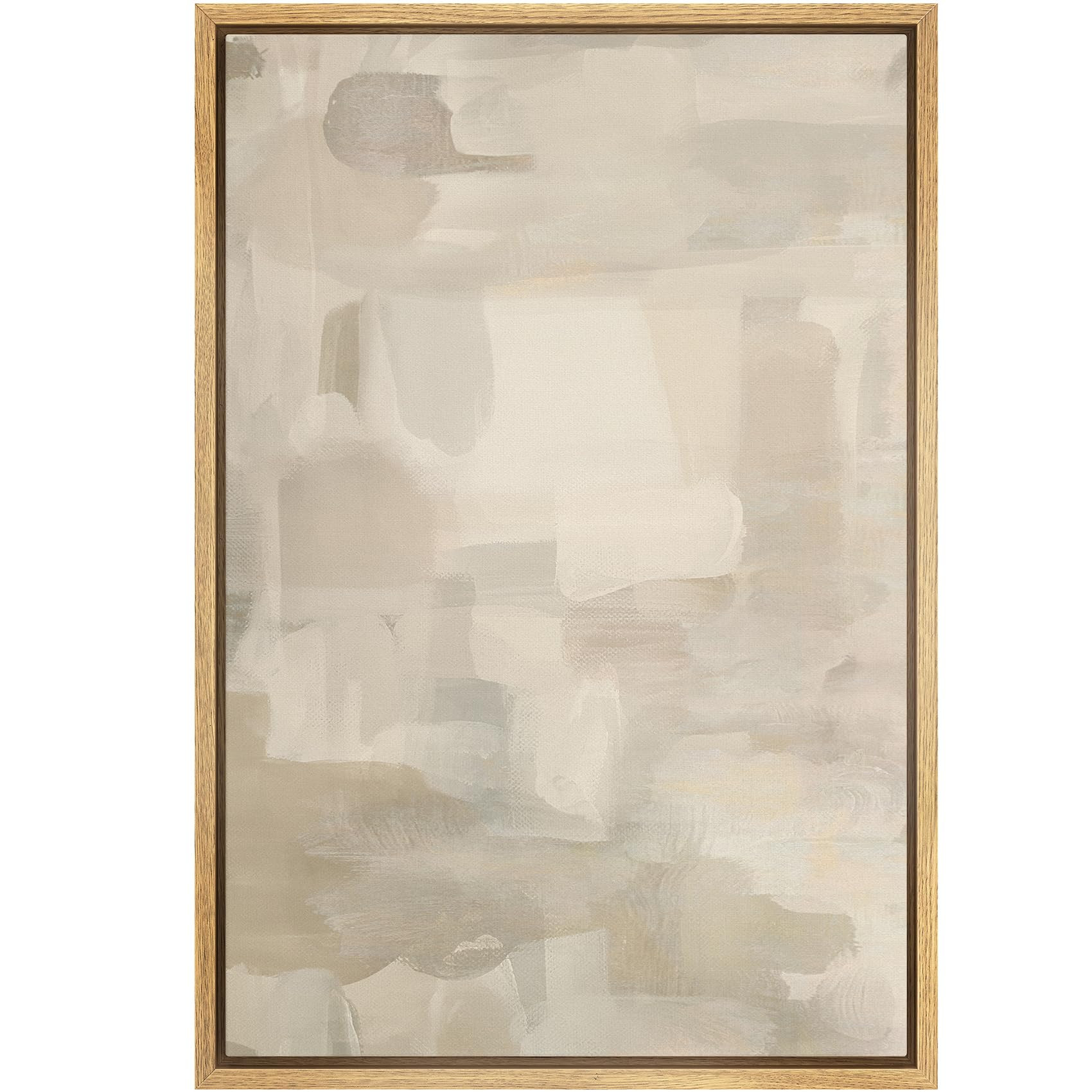 SIGNFORD Framed Canvas Print Wall Art Muted Shadows Abstract Deep Brown and Subtle Blush Toned Gr... | Amazon (US)