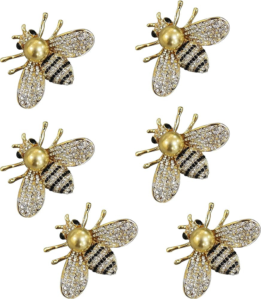 Honey Bee Brooches for Women - 3 Colors 6Pcs Insect Themes with Gold,Silver and Colorful Tone Bro... | Amazon (US)