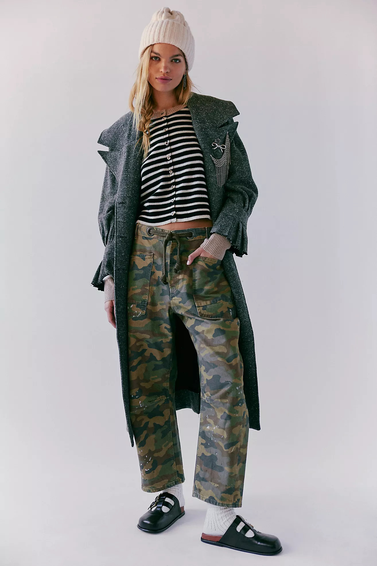 We The Free Moxie Printed Low-Slung Barrel Jeans | Free People (Global - UK&FR Excluded)