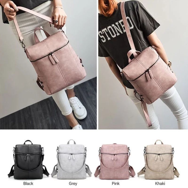 Women's New Backpack Travel PU Leather Handbag Rucksack Shoulder School Bag | Walmart (US)