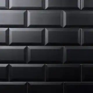 Merola Tile Crown Heights Beveled 3 in. x 6 in. Matte Black Ceramic Wall Tile (6.03 sq. ft. /Case... | The Home Depot