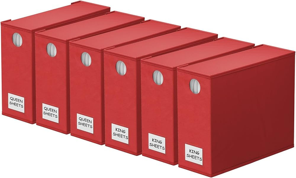 SpaceAid 6 Pack Bed Sheet Organizers and Storage, Foldable Sheet Organizer for Linen Closet, Shee... | Amazon (US)