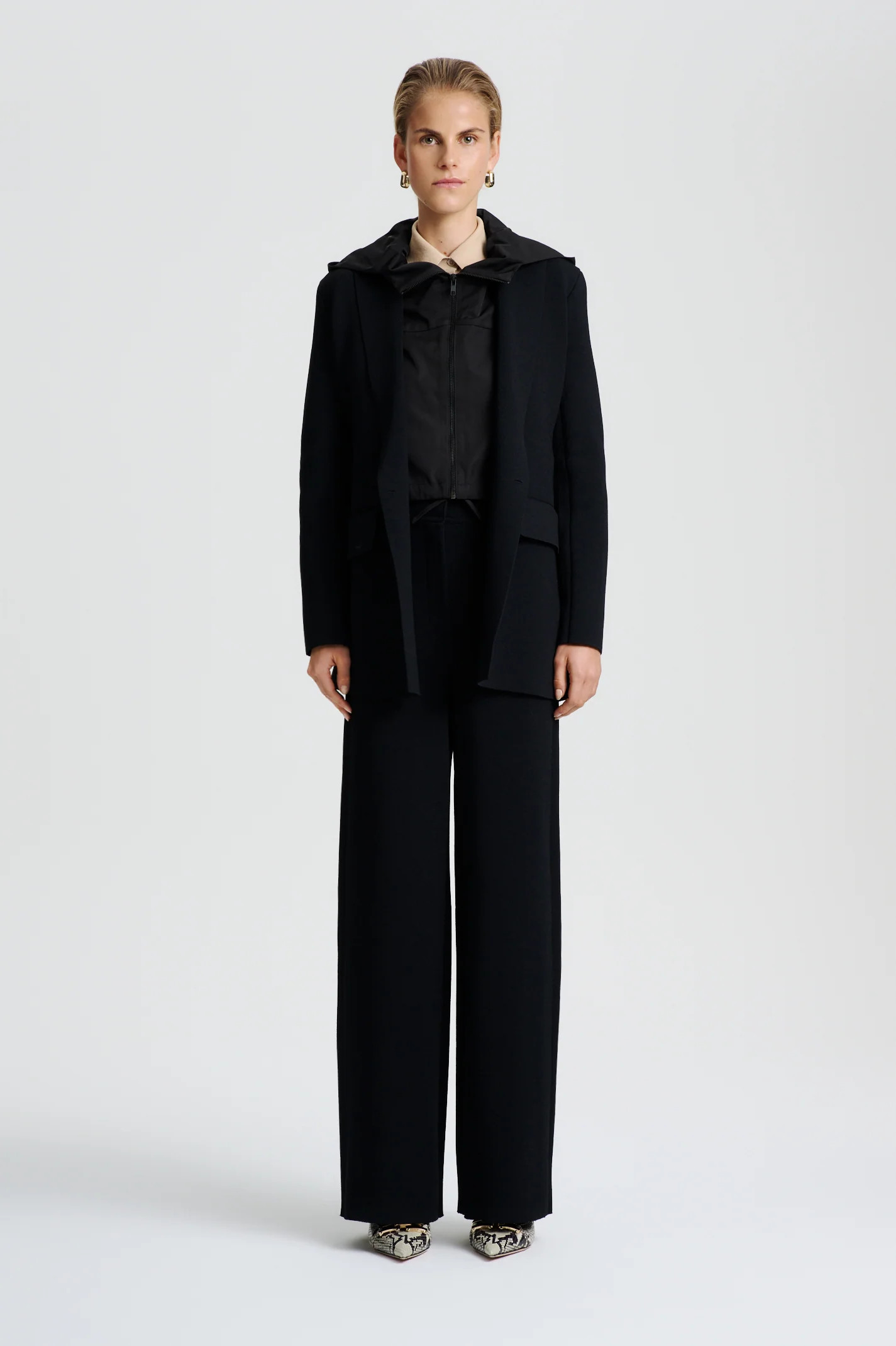 CREPE KNIT TAILORED JACKET - BLACK - Scanlan Theodore | Scanlan Theodore AU
