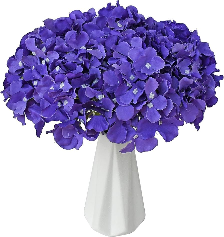 Mandy's 10pcs Flowers Hydrangea Heads Silk Flowers with Stems for Home Kitchen Wedding Decoration... | Amazon (US)