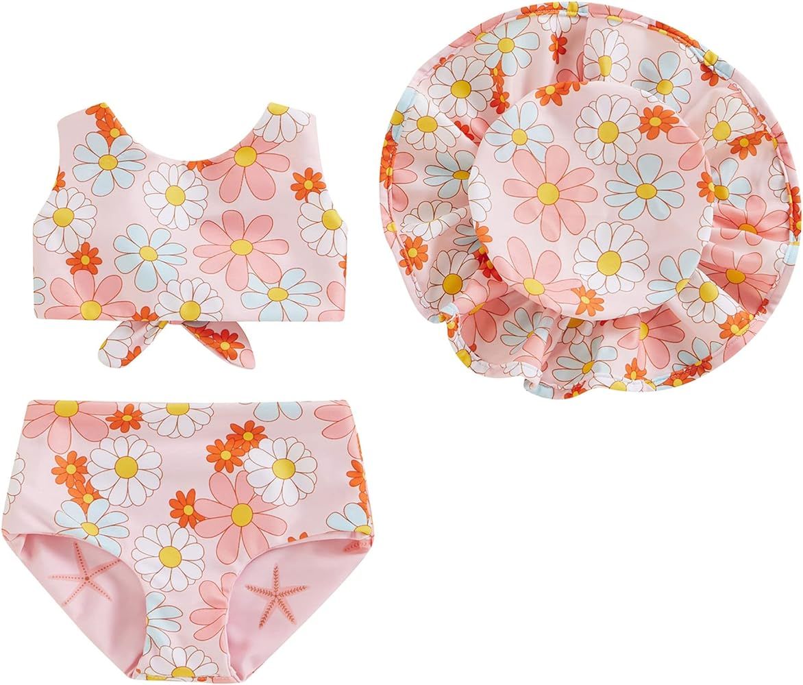 Mubineo Toddler Baby Girl Cute 2PCS Bathing Suit Beach Sets Bikini Swimsuit Set Bowknot Swimwear | Amazon (US)