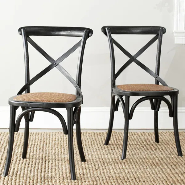 Safavieh Franklin X-Back Black Dining Chair (Set of 2) | Bed Bath & Beyond