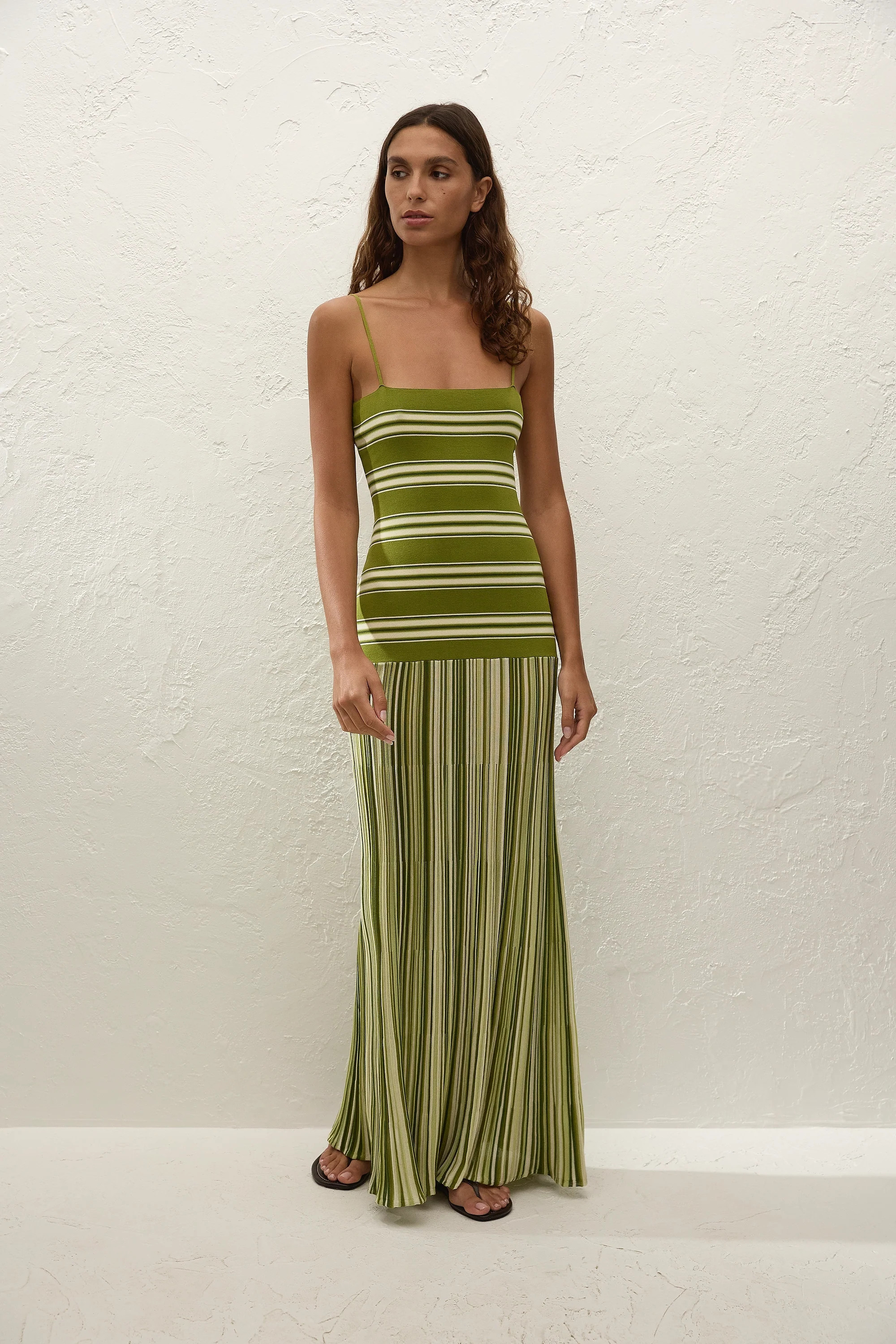 Esenia Knit Dress Ombre Stripe Macro Juniper, L / OMBRE STRIPE MACRO JUNIPER | Faithfull (AU)