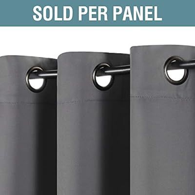 Blackout Grey Curtain for Living Room Thermal Curtain 96 Inches Long Energy Saving Blackout Curta... | Amazon (US)