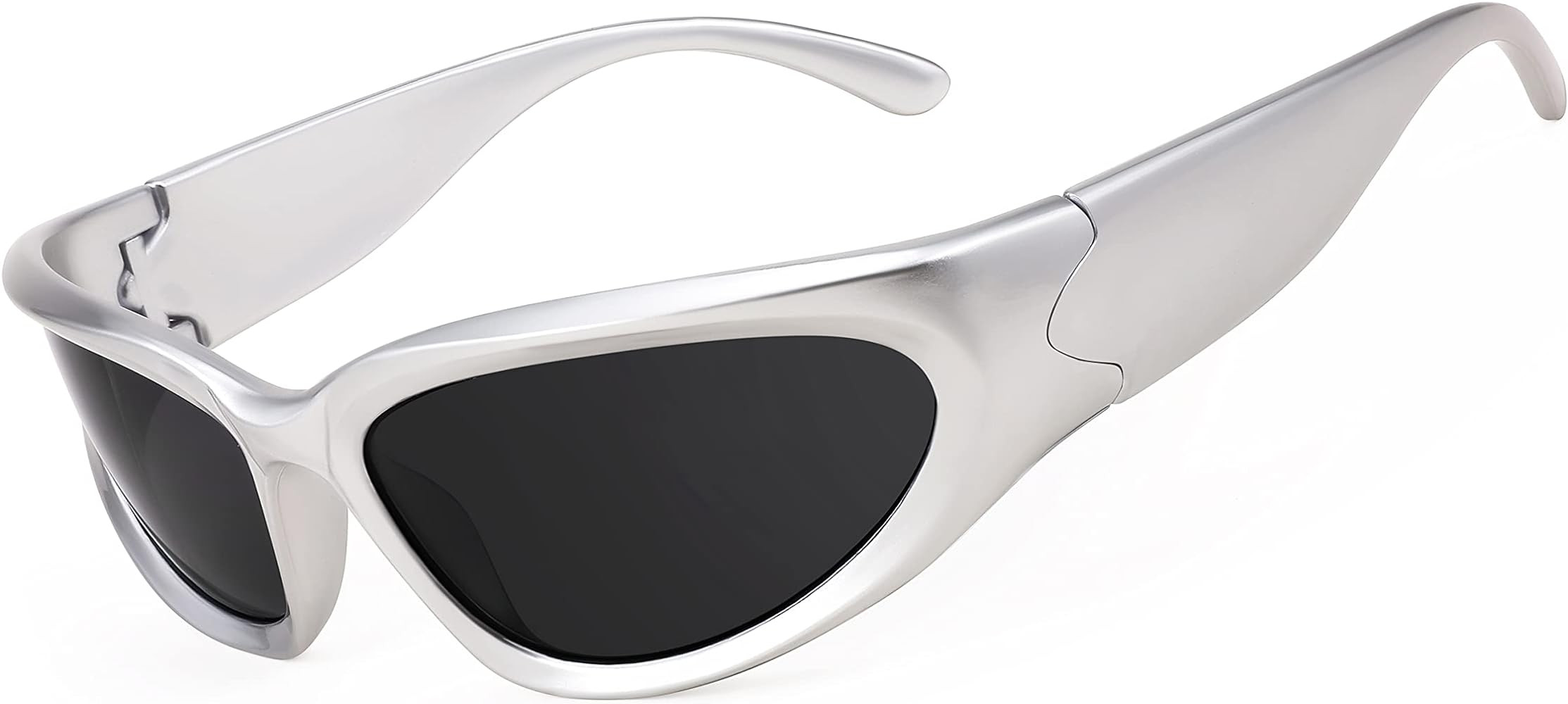 FEISEDY Futuristic Wrap Around Sunglasses Oval Cool Y2K Visor Thick Frame Vintage 90s for Men Wom... | Amazon (CA)