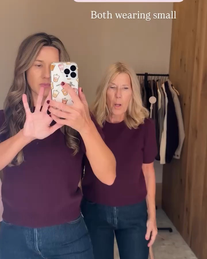 @Aritzia try on with mom
Sweaters small
My jeans 26 and mom 27
Black tank 2 and satin pants small

#LTKSeasonal #LTKvlog #LTKOver40