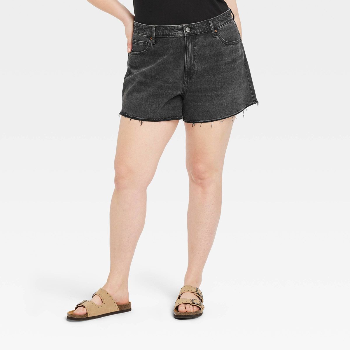 Women's High-Rise 90's Cutoff Jean Shorts - Universal Thread™ Black 18 | Target