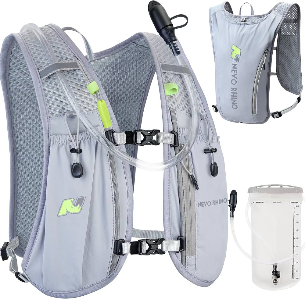 N NEVO RHINO Running Vest,Hydration Vest 5L with 1.5L Water Bladder,Lightweight Hydration Pack Wa... | Amazon (US)