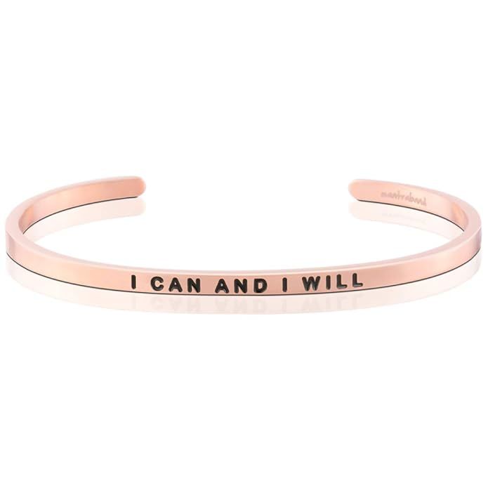 MantraBand Bracelet - I Can and I Will - Inspirational Engraved Adjustable Mantra Cuff - Silver, ... | Amazon (US)