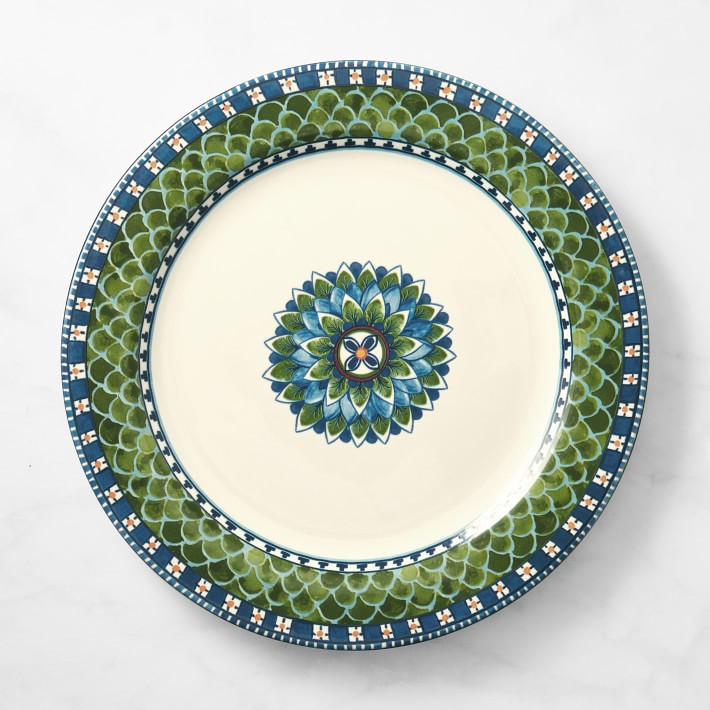 Sicily Ceramic Dinner Plates, Green | Williams-Sonoma