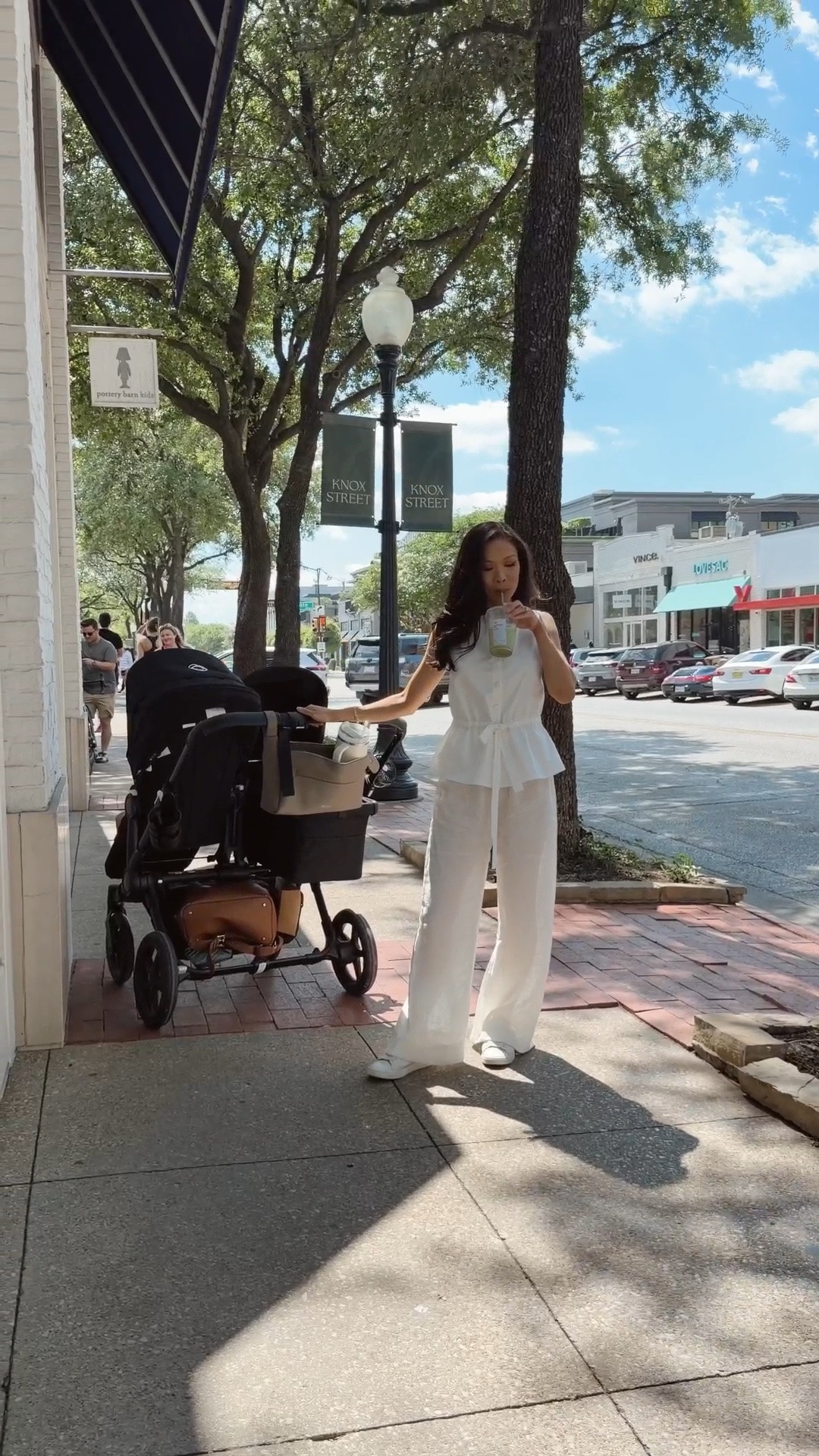 Effortless summer outfit with a white poplin top. Wearing size XXS and it has functional buttons so it’s breastfeeding and nursing friendly. Runs a little big but the tie can be cinched to define the waist. Paired with white line pants. I got these altered as they were about two inches too long for my 5’3 petite frame. Can be sheer but if you wear nude underwear then it’s not a problem at all. Wearing size XS. The quality on both pieces are top notch.

This is our favorite double stroller as it allows a bassinet and toddler seat to be side by side so baby is free to move or nap safely! Also car seat adaptable. Fits through standard hallways and doors and easily switches from mono to duo mode.

#LTKdayinmylife #LTKPetite #LTKBaby