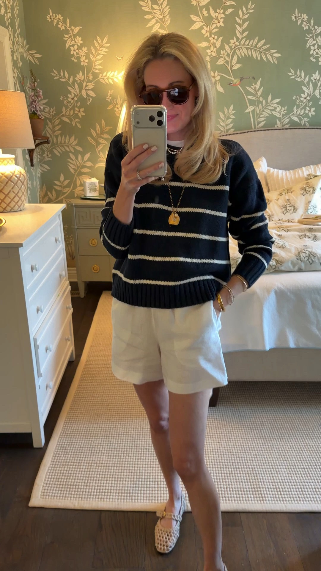 Bring on Summer in the cutest pieces from @Quince ! These 100% cotton stripe sweaters are my FAVORITE! I own every color! They’re so good! Also, these linen shorts are so comfy, but also look elevated!  #quincepartner