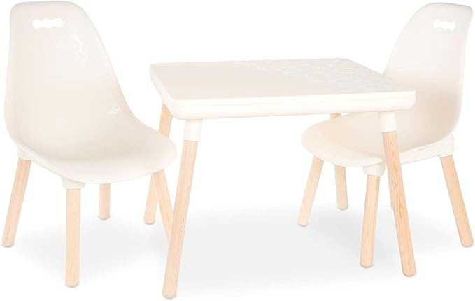 Amazon.com: B. spaces by Battat – Kids Furniture Set – 1 Craft Table & 2 Kids Chairs with Nat... | Amazon (US)