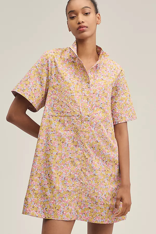 The Jeannie Short-Sleeve A-Line Mini Dress by Maeve | Anthropologie (US)