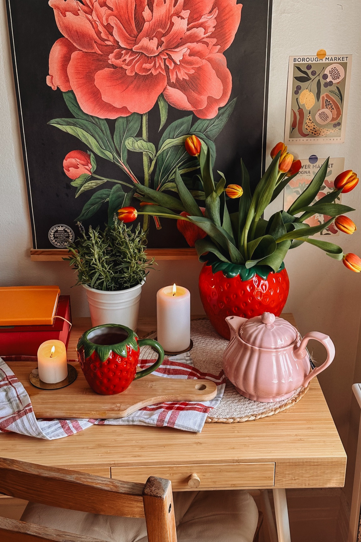 🍓Strawberry vase & cup 