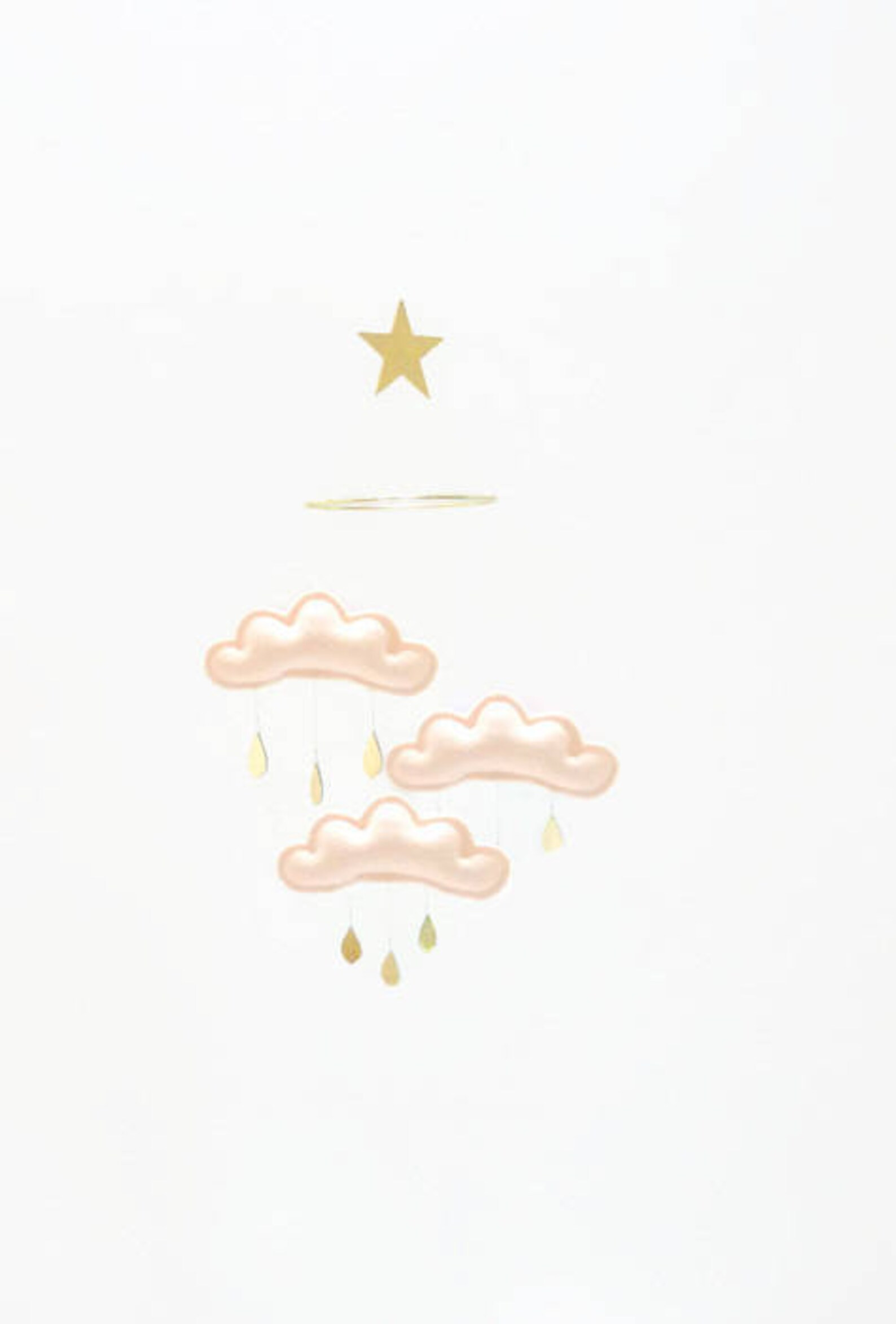 Blush Baby Mobile Blush Nursery Decor Blush Nursery Cloud - Etsy | Etsy (US)