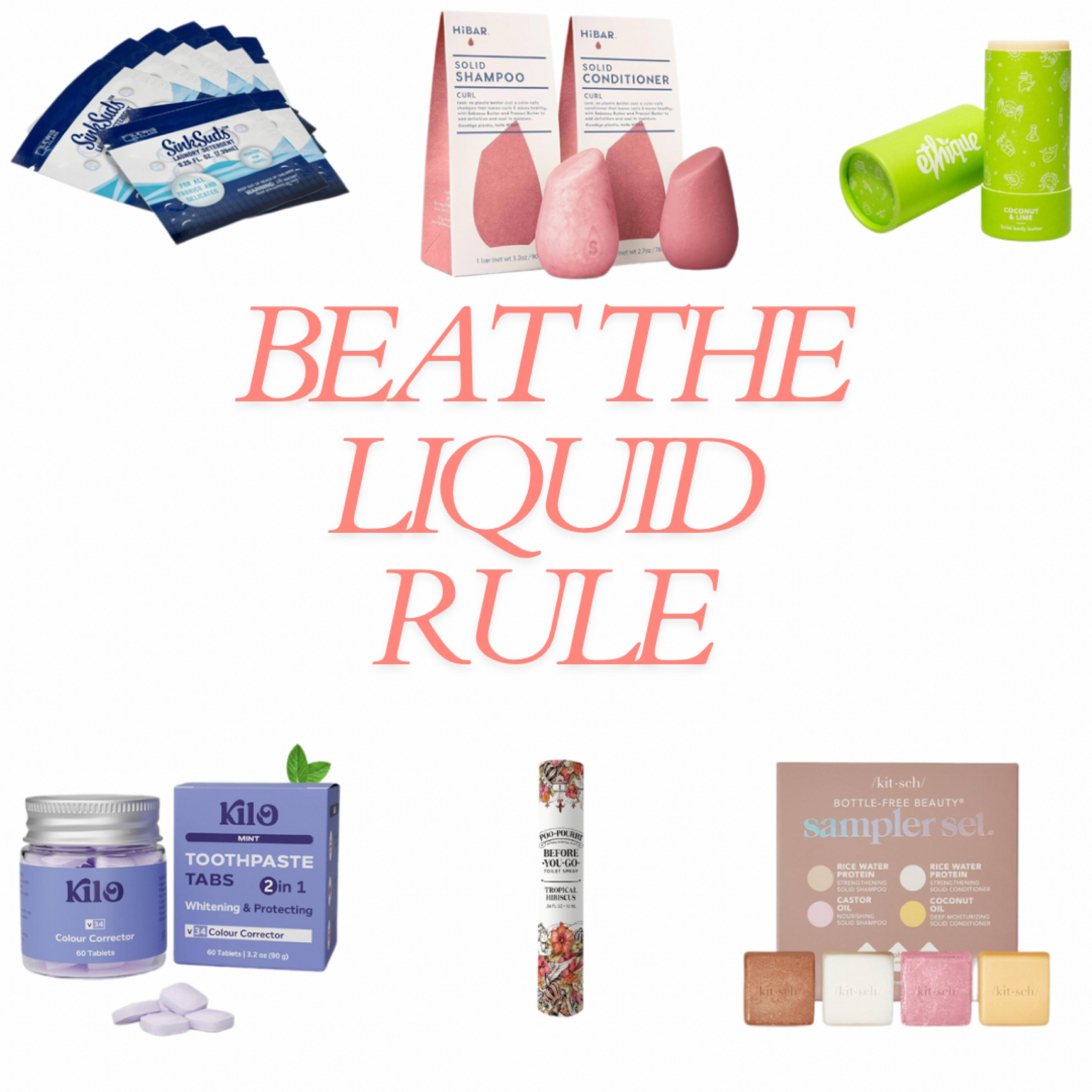 Packing liquids? Beat the liquid restrictions with solids and smaller sizes!

#LTKOver40 #LTKFindsUnder50 #LTKTravel