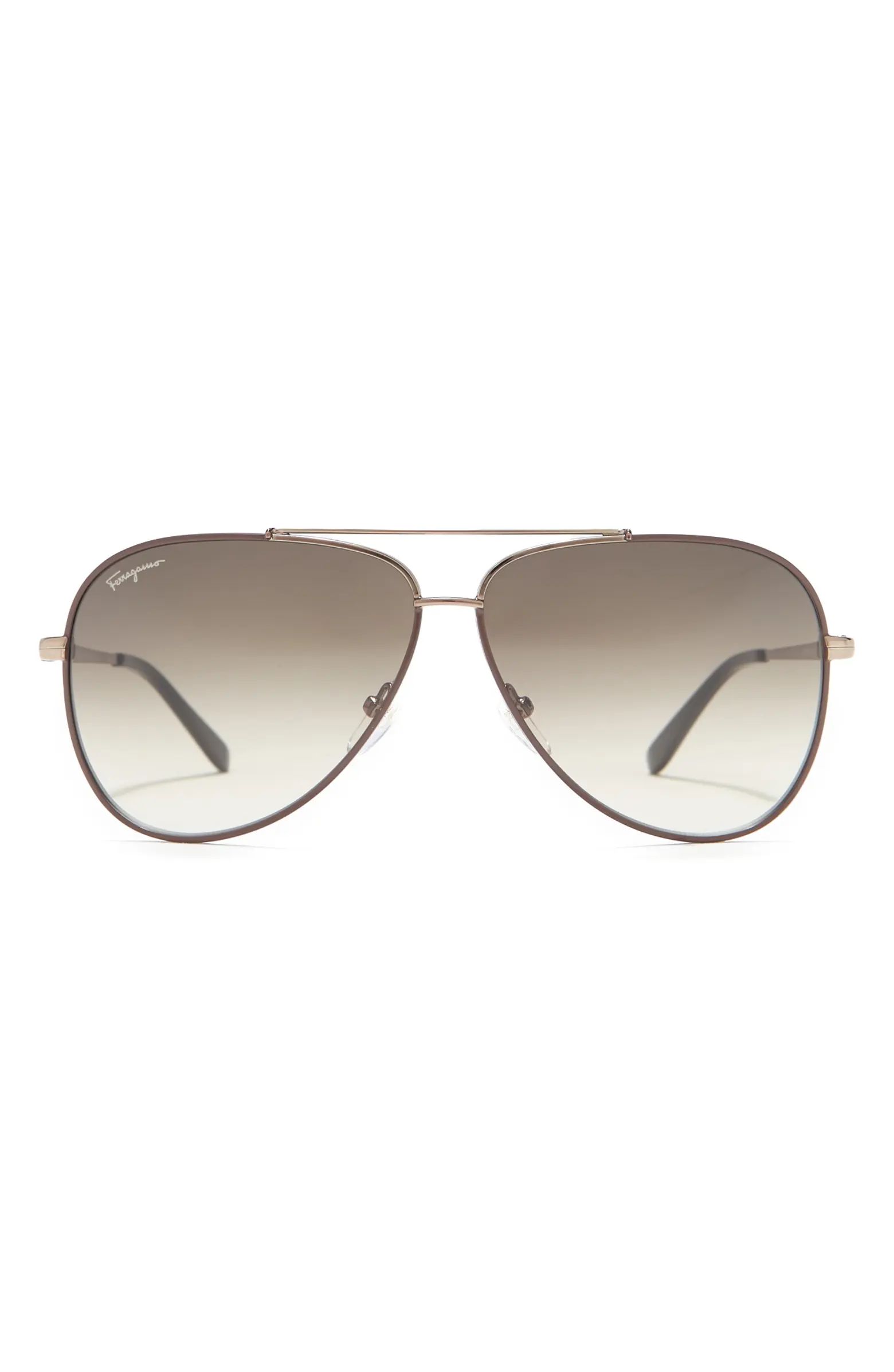 Salvatore Ferragamo 60mm Aviator Sunglasses | Nordstrom Rack