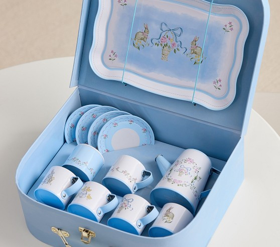 LoveShackFancy Bunny Damask Tea Set | Pottery Barn Kids