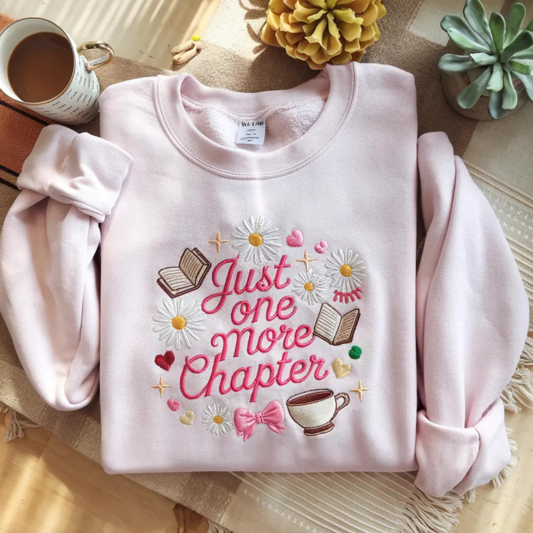 Embroidered Book Lover Sweatshirt: Floral Bookish Reader Shirt - Etsy | Etsy (Global)