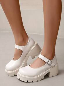 Buckle Detail Platform Mary Janes | SHEIN