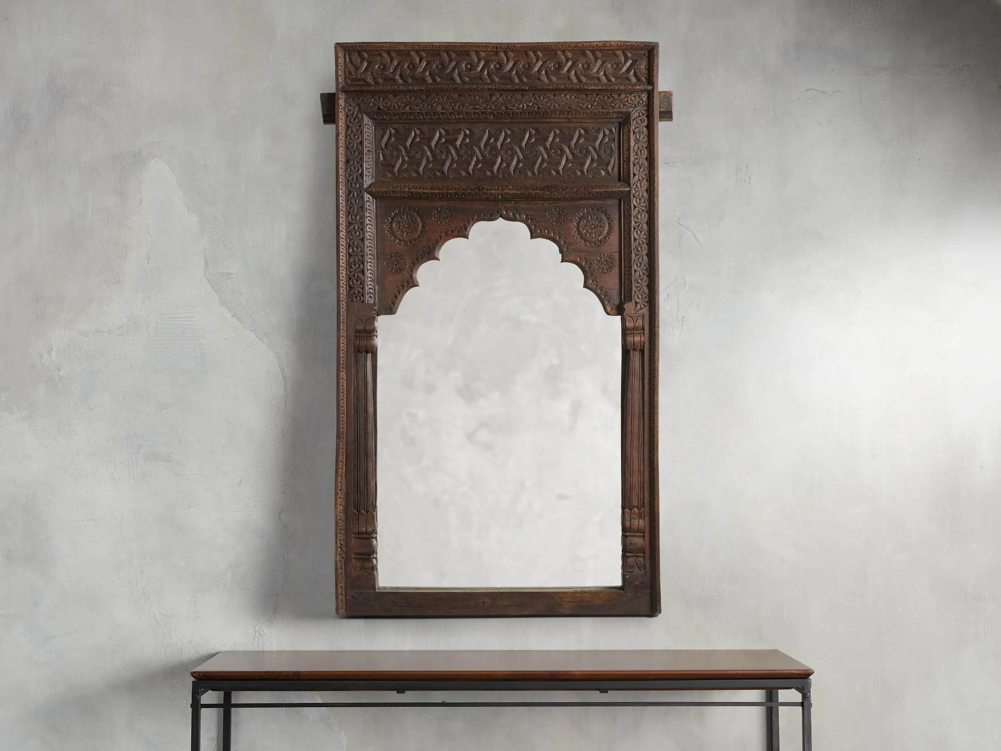 Naima 68"" Carved Wall Mirror | Arhaus