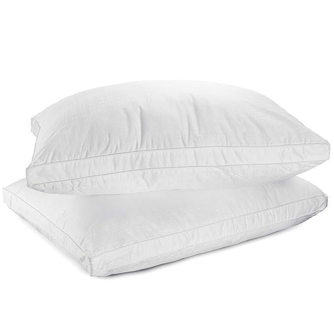 Mastertex Down Alternative Bed Pillows Cotton Cover Super Plush Microfiber Fill (2 Pack) Hypoalle... | Amazon (US)