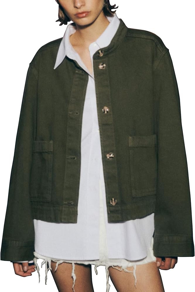 Denim Jackets For Women Cropped Fall Jackets Lightweight Washed Trucker Coat | Amazon (US)