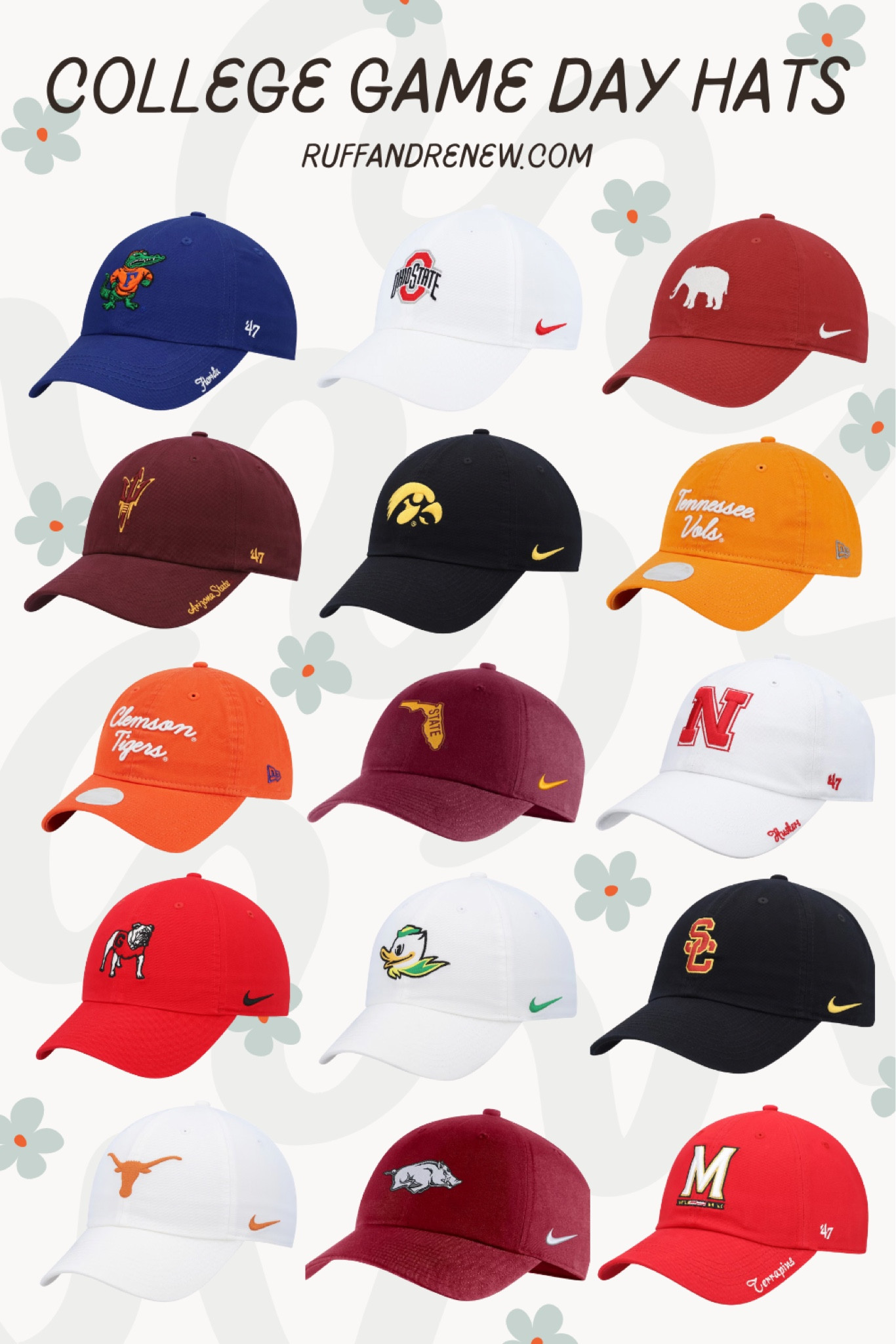 College store gameday hats