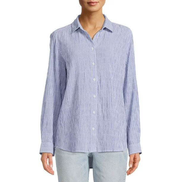 BeachLunchLounge Women's Pocket Button Down Shirt | Walmart (US)