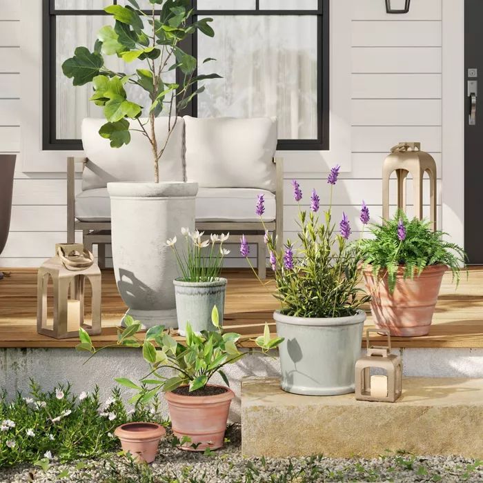 Indoor/Outdoor Stoneware Planter Terracotta - Smith & Hawken™ | Target