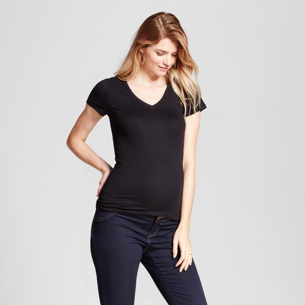 Maternity V-Neck T-Shirt - Isabel Maternity by Ingrid & Isabel Black XXL, Women's | Target