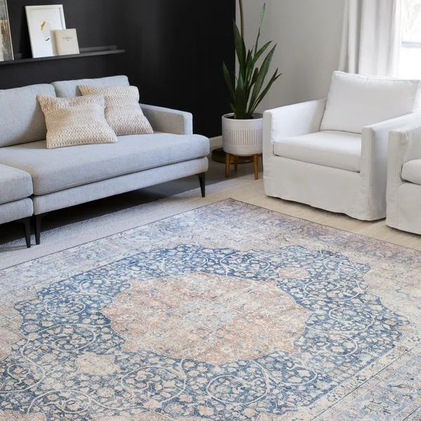 Alexander Home Isabelle Traditional Vintage Border Printed Area Rug | Overstock.com Shopping - Th... | Bed Bath & Beyond